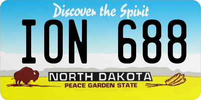 ND license plate ION688