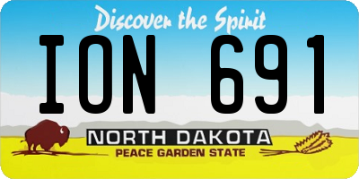 ND license plate ION691