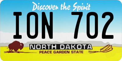 ND license plate ION702