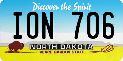 ND license plate ION706