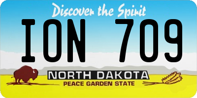 ND license plate ION709