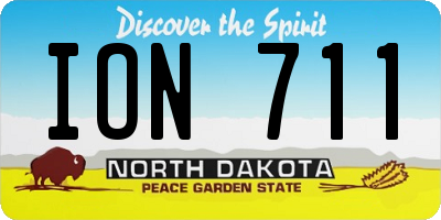 ND license plate ION711