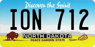 ND license plate ION712
