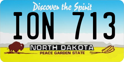 ND license plate ION713