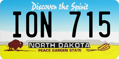 ND license plate ION715