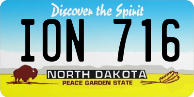 ND license plate ION716