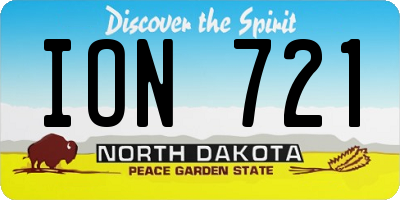 ND license plate ION721