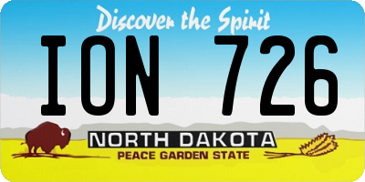 ND license plate ION726