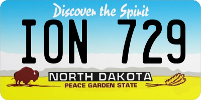 ND license plate ION729