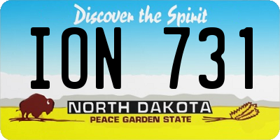 ND license plate ION731