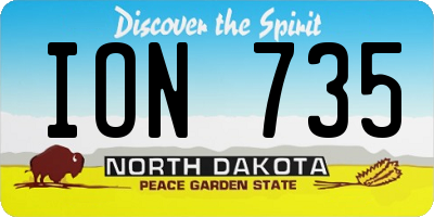 ND license plate ION735