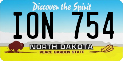 ND license plate ION754