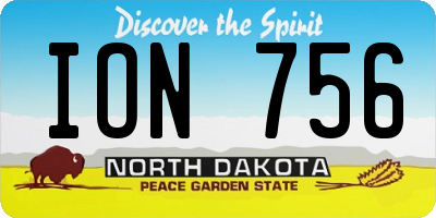 ND license plate ION756