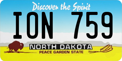 ND license plate ION759