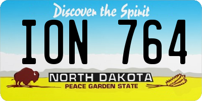 ND license plate ION764