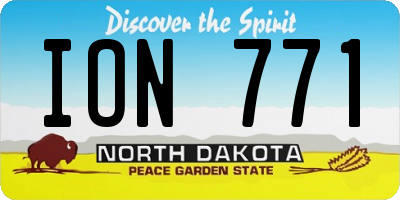 ND license plate ION771