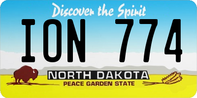 ND license plate ION774