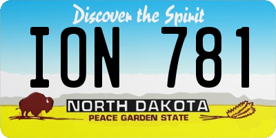 ND license plate ION781
