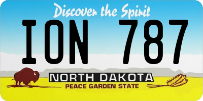 ND license plate ION787