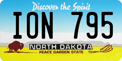 ND license plate ION795