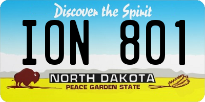 ND license plate ION801