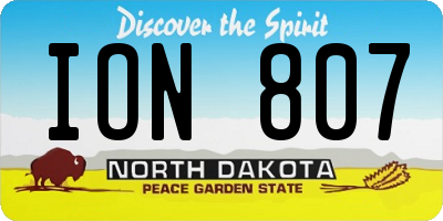 ND license plate ION807