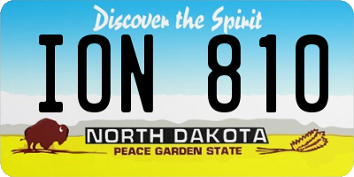 ND license plate ION810