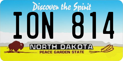 ND license plate ION814