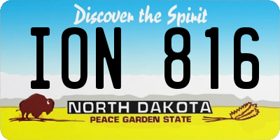 ND license plate ION816