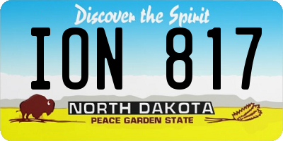 ND license plate ION817
