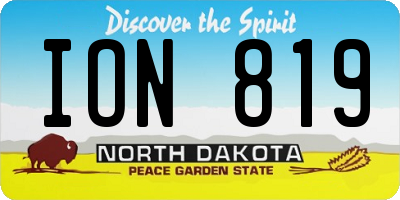 ND license plate ION819