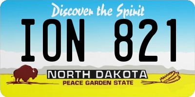 ND license plate ION821
