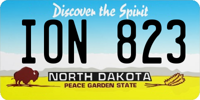 ND license plate ION823