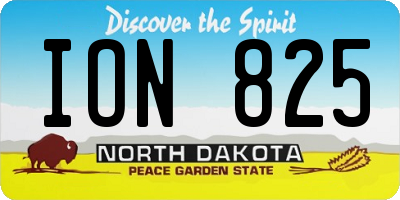 ND license plate ION825