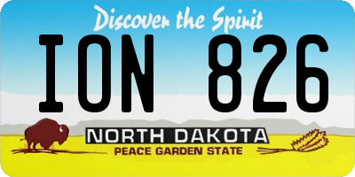 ND license plate ION826