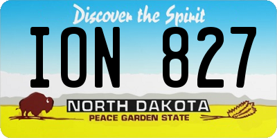 ND license plate ION827