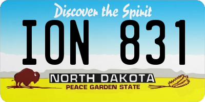 ND license plate ION831