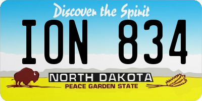 ND license plate ION834