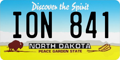 ND license plate ION841
