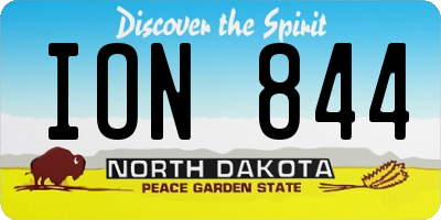 ND license plate ION844