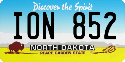 ND license plate ION852