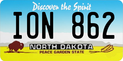 ND license plate ION862
