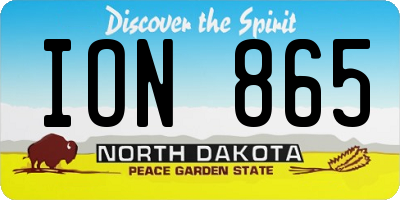 ND license plate ION865