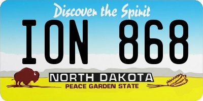 ND license plate ION868
