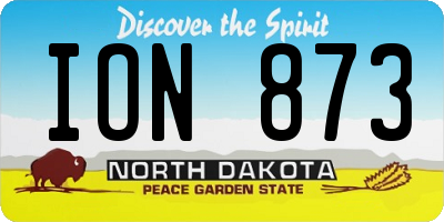 ND license plate ION873