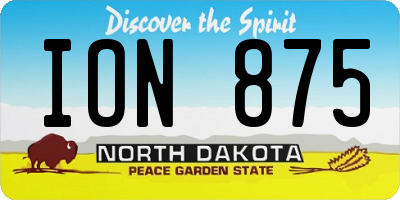 ND license plate ION875