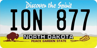 ND license plate ION877