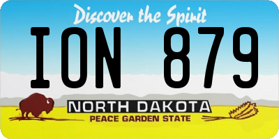 ND license plate ION879
