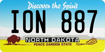 ND license plate ION887