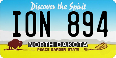 ND license plate ION894